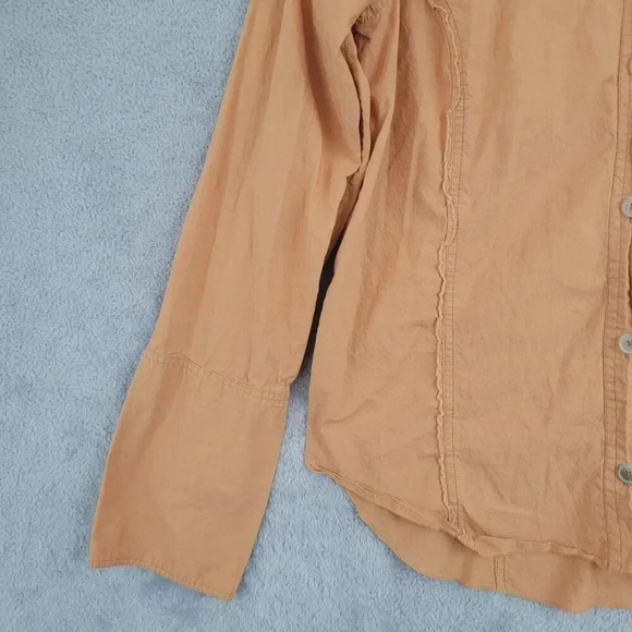 We The Free Womens Button-Up Shirt Cotton Small Light Orange Long Sleeves 6CT - Picture 6 of 7